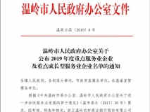 2019年度重点服务业企业