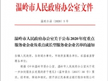 2020年度温岭市重点服务业企业